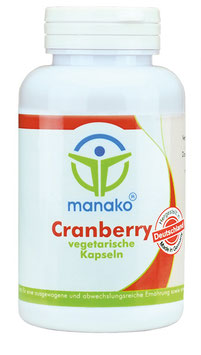 Manako Cranberry vegetarische Kapseln, 25:1 Extrakt, 120 Stück, Dose 69 g