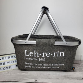 Einkaufskorb, Filzkorb Lehrerin oder Lehrer