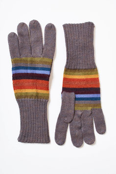 Fingerhandschuhe für Damen mit Regenbogenmuster aus feiner Alpaka-Wolle