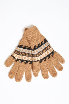 Fingerhandschuhe aus Babyalpaka mit traditionellem Muster für Damen