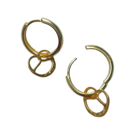 Brezel-Creolen vergoldet (Brezel S-Size)