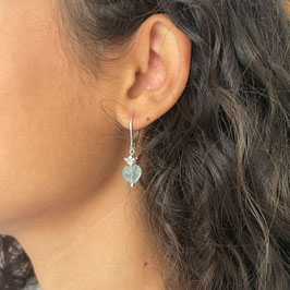 Ohrhänger Aquamarinherzstein