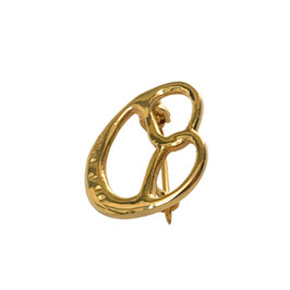 große Brezel-Brosche gelbgold vergoldet (M-Size)