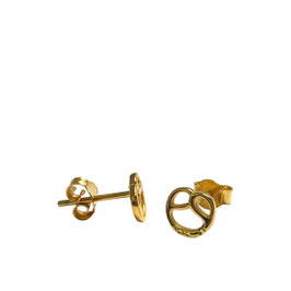 kleine Brezel-Ohrstecker vergoldet