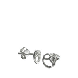 kleine Brezel-Ohrstecker silber