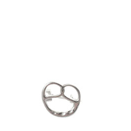 Kleine Brezel-Brosche silber (S-Size)