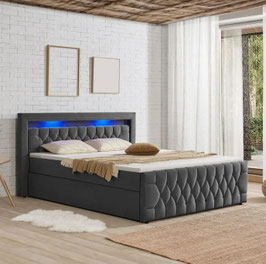 JU29219 | Boxspringbett 180 x 200 cm grau
