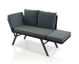 JU302471 Polyrattan Multifunktionsbank Calium schwarz / grau