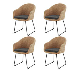 JU300812 4er Set Rattan Korbsessel