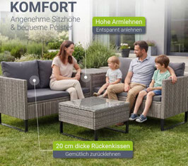 JU300872 Rattan Lounge Santanda grau