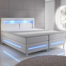 JU29004 Boxspringbett 180 x 200 cm weiß