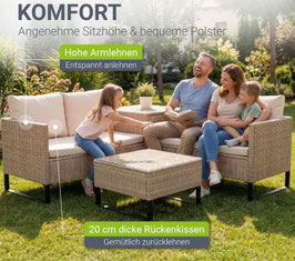 JU300873 Rattan Lounge Santanda creme