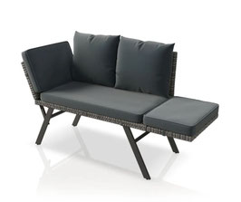 JU302472 Polyrattan Multifunktionsbank Calium grau-meliert / grau