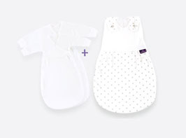 S0101455 Babyschlafsack Liebmich 3-teilig Set Sternchen grau Größe 68/74