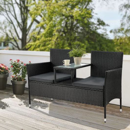 JU200163 Polyrattan Sitzbank schwarz