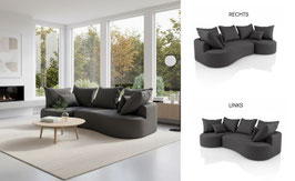 TAMINO Sofa | Samt dunkelgrau