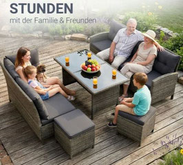 JU200183 Rattan Lounge Matador grau-meliert