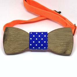 Holzfliege "Depp Blue Orange"