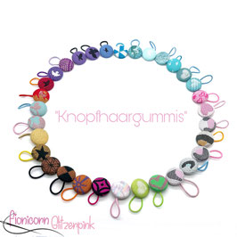 Knopf-Haargummis nach Kundenwunsch
