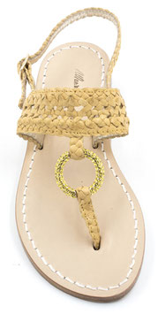 Sandali artigianali intrecciati modello "Simona"giallo.