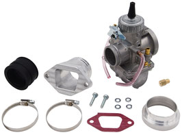 Set FP MZ ETS 250 CNC-Flansch* + Anbauteile + Adapter Luftfilter + VM30 Mikuni + Düsen