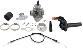 Set FP MZ ETZ 150 CNC-Flansch Gummiflansch*+Schrauben/Dichtung/Gummiflansch/Adapterring/VM24/HD/+Domino Gasgriff+Bowdenzug