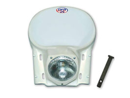 UFO Retro Scheinwerfer/ Lampenmaske weiß Classic Enduro 12V 35/35W
