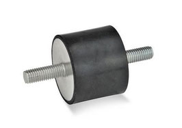 Gummipuffer M6 Ø20mmx15mm Außengewinde/+Außengewinde