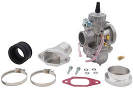 Set FP MZ ETZ 250 CNC-Flansch* + Anbauteile Gummiflansch/Adapter Luftfilter + VM32 Mikuni + Düsen