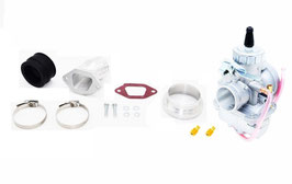 Set FP MZ TS 250 CNC-Flansch* + Anbauteile + Adapter Luftfilter + VM32 Mikuni + HD