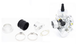 Set FP MZ TS150/ES 150 Gummiflansch spezial*+ Anbauteile + Mikuni VM24 Rundflansch*