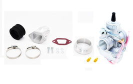 Set FP MZ TS 250 CNC-Flansch* + Anbauteile + Adapter Luftfilter + VM30 Mikuni + Düsen