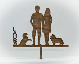 Paar mit Hund/e - personalisiert