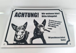Warnschild mit Foto (2-3 Hunde)