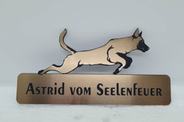 Hundenamensschild mit Silhouette