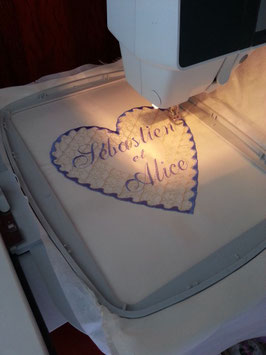 Coussin d'alliance brodé HEARTLACE