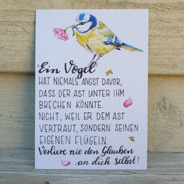 Künstlerkarte „Ein Vogel“