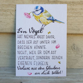 "Ein Vogel... " Künstlerkarte