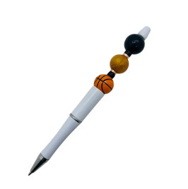 Stylo personnalisé blanc "Ballon de basket"