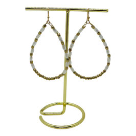 Boucles d'oreilles goutte doré/milky