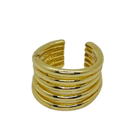 Ear Cuff 5 stries doré