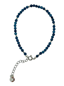 Bracelet en perles fines bleu/gris/argenté