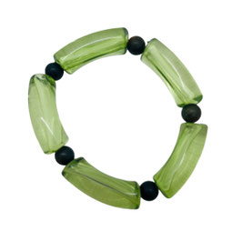 Bracelet tube vert translucide