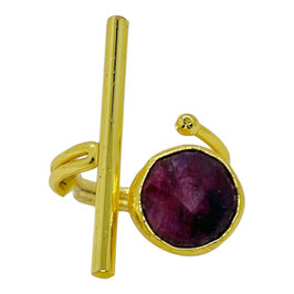 Bague en T grenat