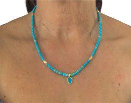 Bracelet ou collier en perles turquoise
