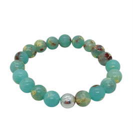 Bracelet Homme "Tennis" jaspe impérial bleu turquoise
