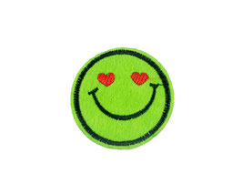 Ecusson thermocollant Smiley - Vert Fluo