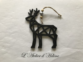 Renne noir - hauteur 12 cm