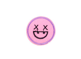 Ecusson thermocollant Smiley - Rose clair