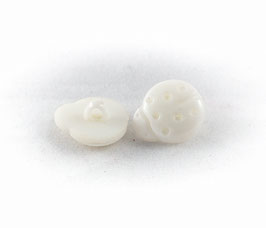 6 Boutons Coccinelles Blanches